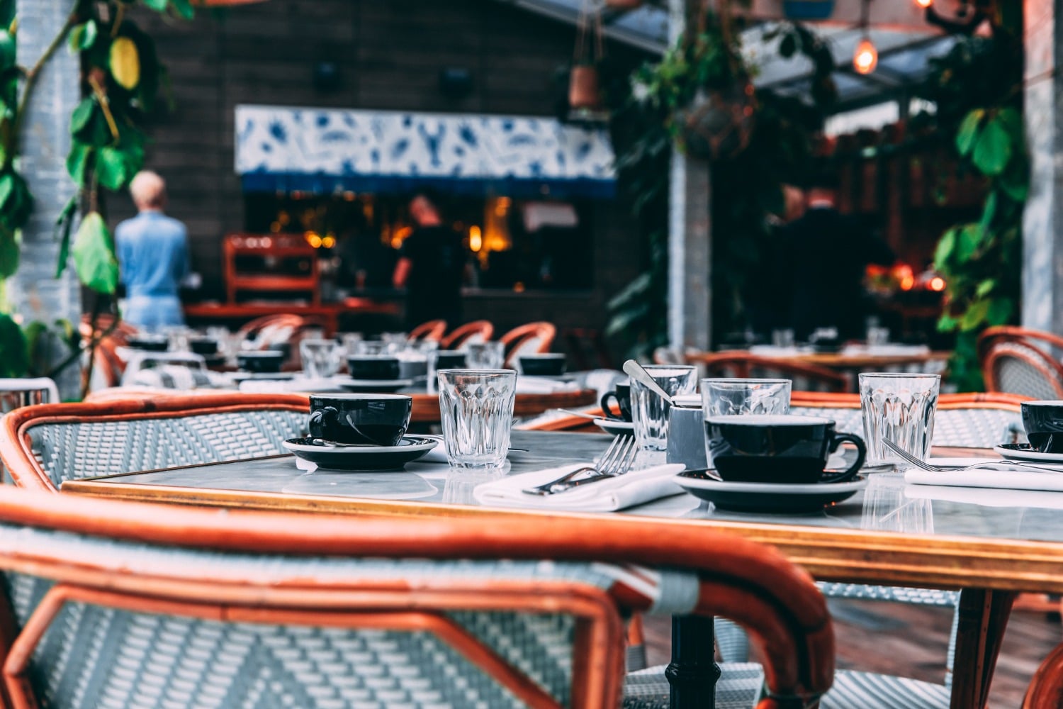 empty stylish bar and tables