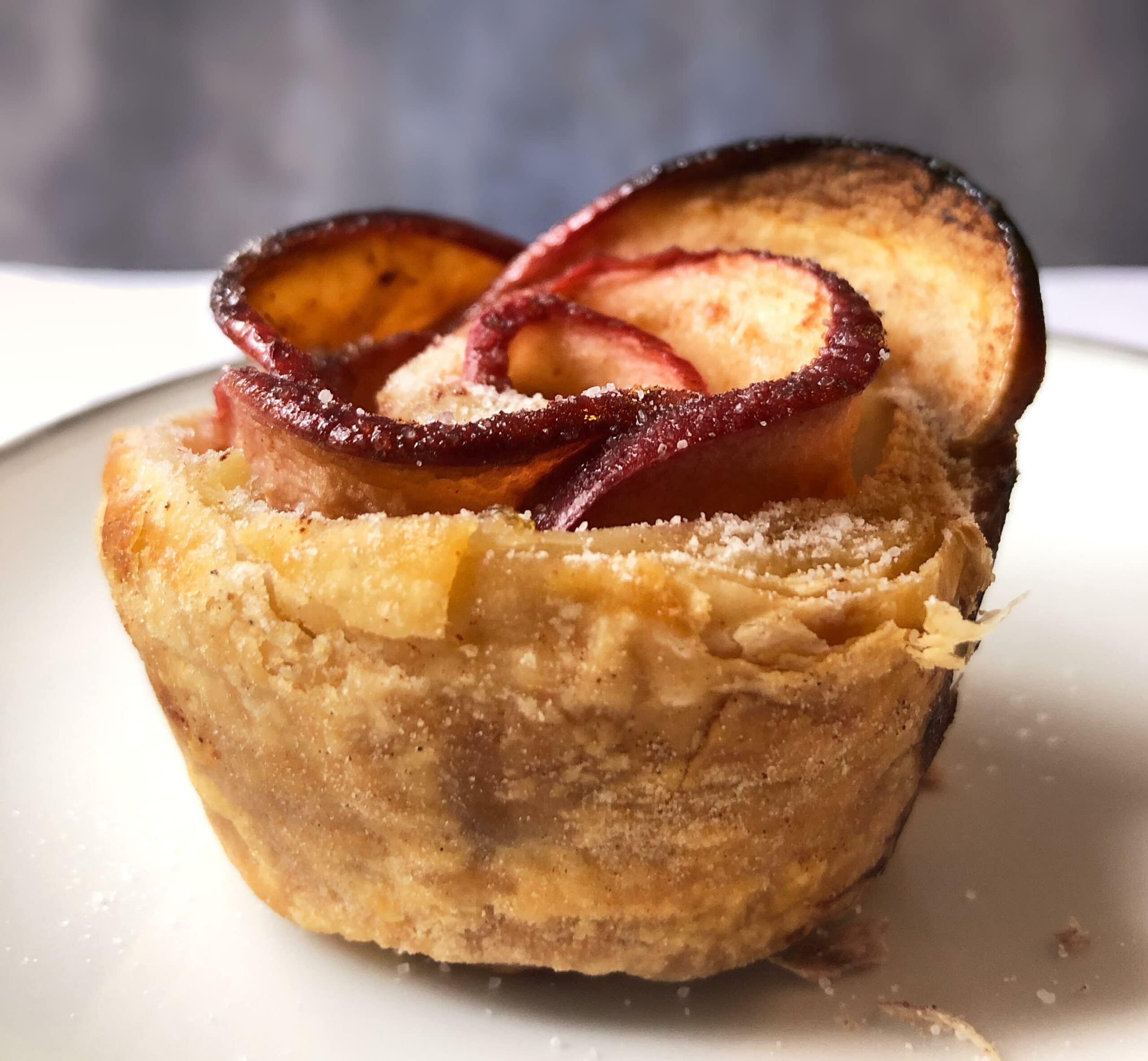 Stonehurst Place apple harvest blossom pastry on white plate