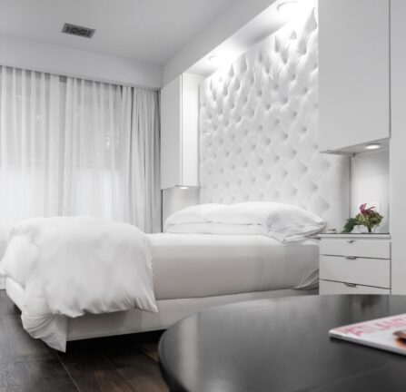 Stedman Suite white bed white room at Stonehurst Place
