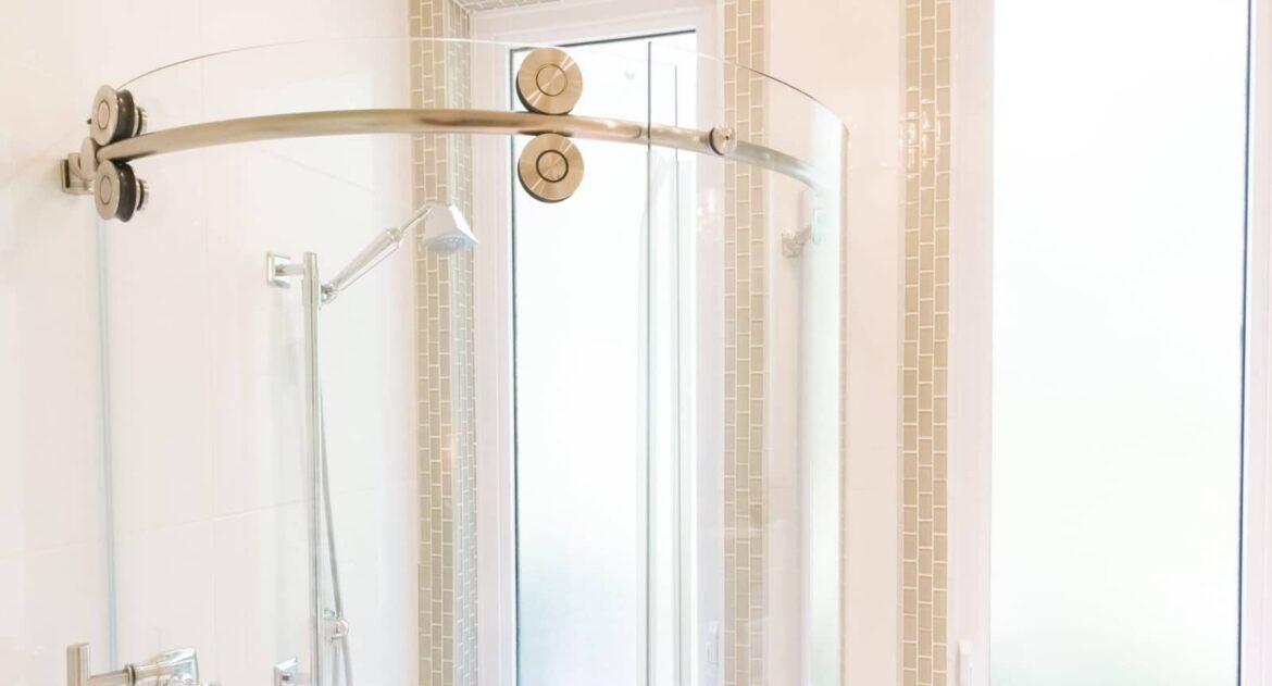 Farnsworth room glass walk-in shower in Stonehurst Place