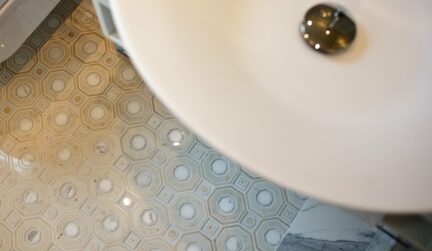 white porcelain sink in Farnsworth bathroom