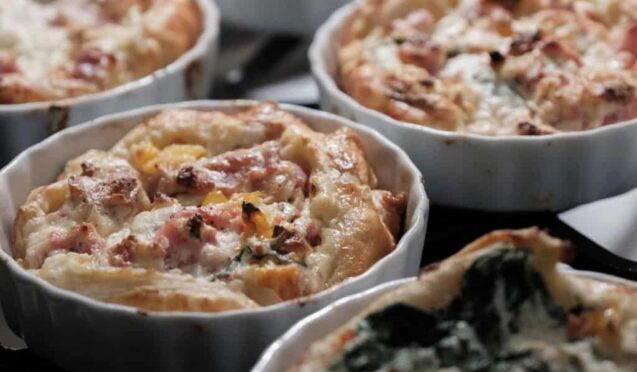 Assortment of different quiches in Stonehurst Place