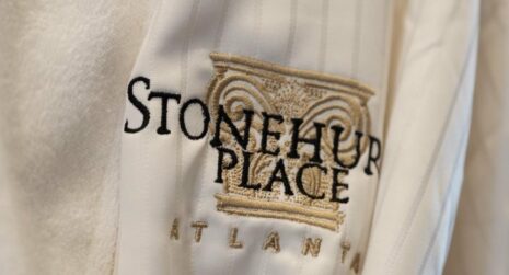 Stonehurst decal on robe in Stonehurst Place