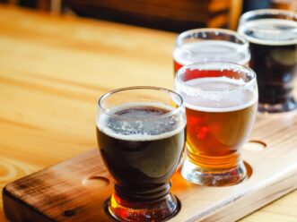 A flight of beers at one of the best Atlanta breweries