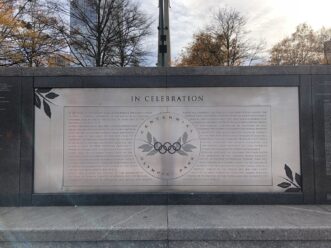 Plaque at Centennial Olympic Park, an Atlanta Olympics venue today